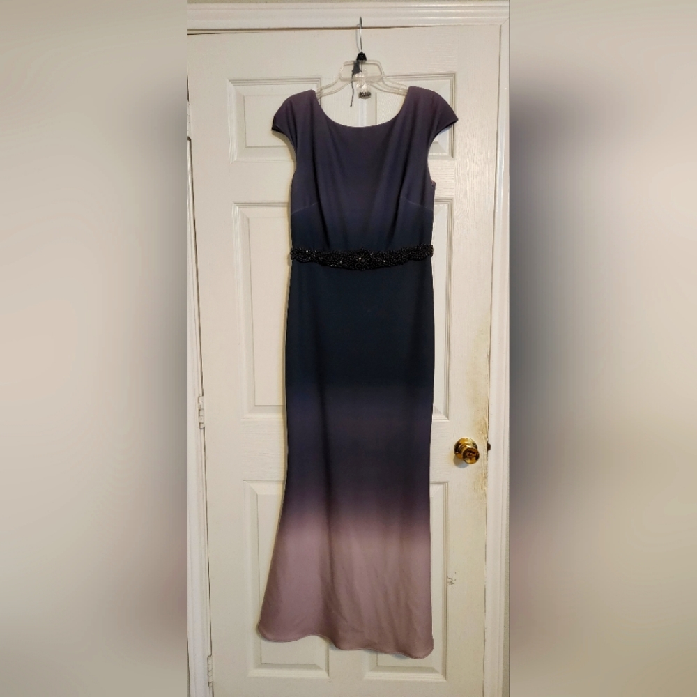 Badgley Mischka Ombre Embellished Waist Gown